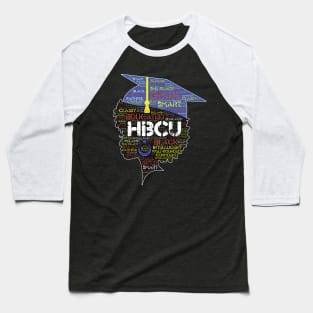 HBCU Grad Afro Word Art Baseball T-Shirt